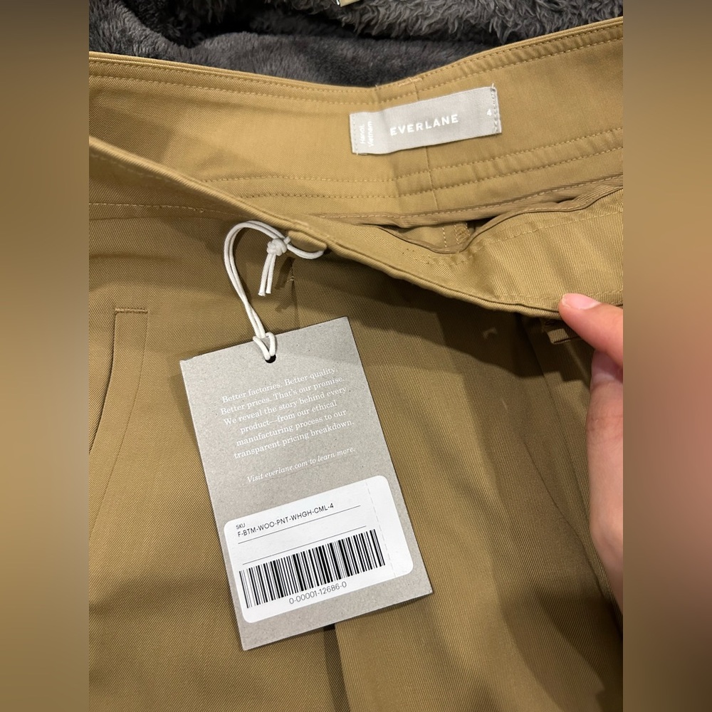 New Everlane Wool Wide Leg High-Rise Trousers - Picture 3 of 4